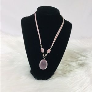 Lavender pendant suede chain